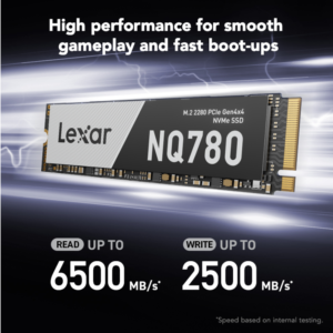 Lexar NQ780 1TB PCIe GEN4 6500MB/s M.2 NVMe SSD